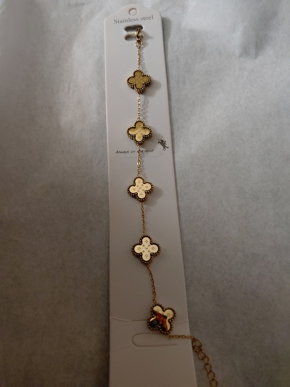Fashion Jewelry Gold Four-Clover Link Bracelet